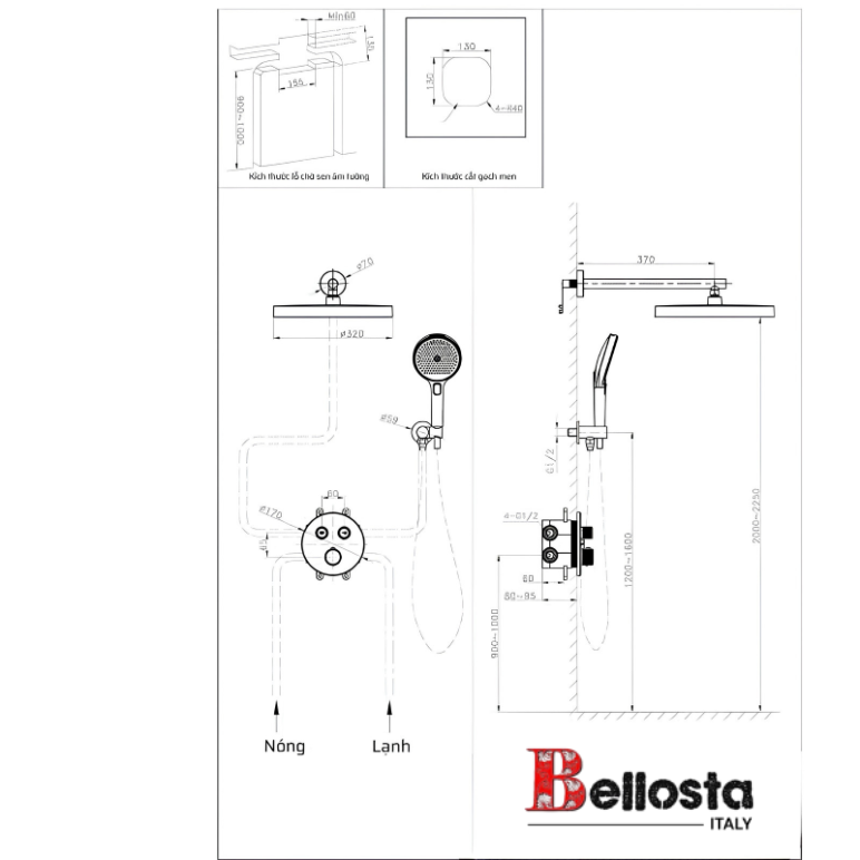 Sen Tắm Âm Tường Nhiệt Độ 7306/4/A/E - Ảnh 2